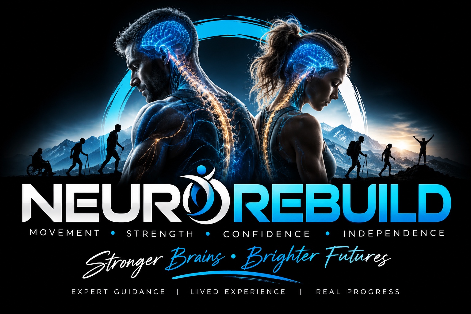NeuroRebuild neurological movement and rehabilitation themed header