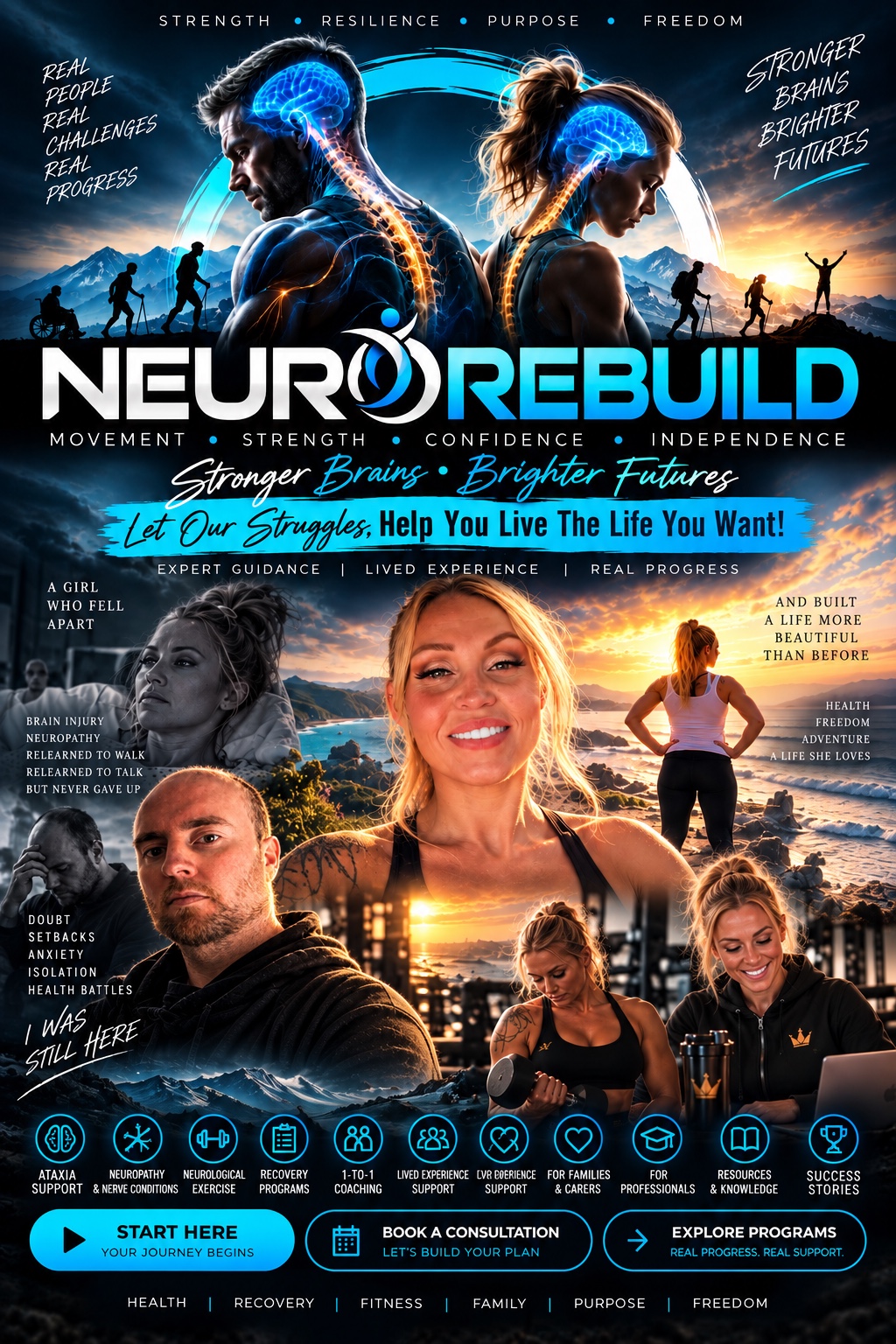 NeuroRebuild movement and recovery concept